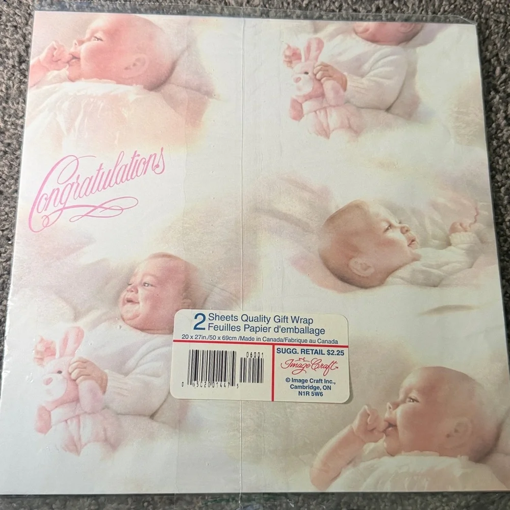 5/$25 VINTAGE Baby Shower Wrapping Paper